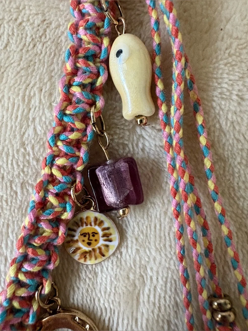 Free People Friendship Swag Bag Charm 🔥New with tags!🔥RARE Pink Multi Color!